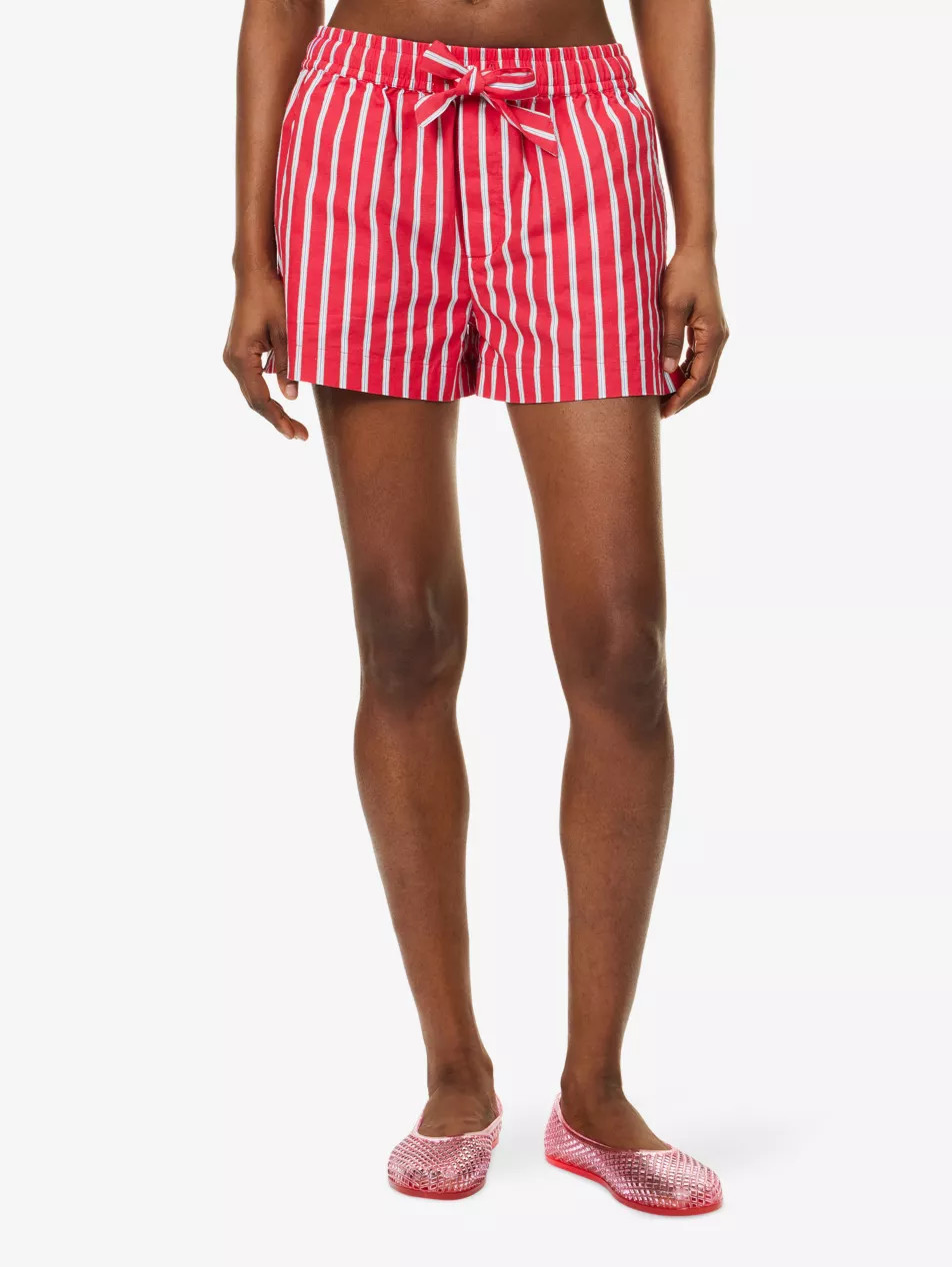 Krissy Striped Cotton and Linen Boxer Shorts | Selfridges