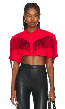 FIORUCCI Fringed Shirt in Red from Revolve.com | Revolve Clothing (Global)