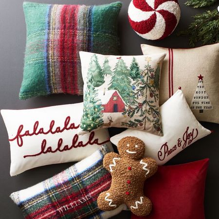 Potterybarn throw pillows Christmas decorations decor covers holiday spirit cozy season gingerbread plaid farm 

#LTKHoliday #LTKSeasonal #LTKhome