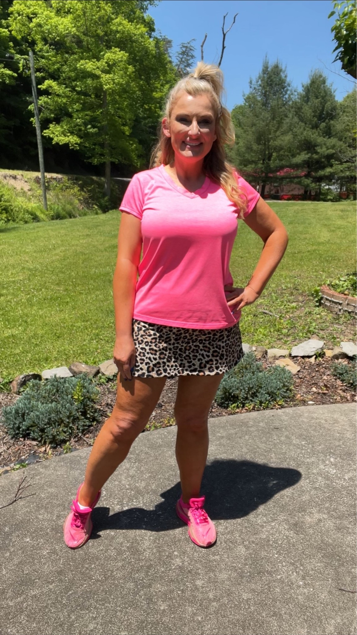 Casual weekend style for almost 50 year old.
Leopard print tennis skirt.

#LTKOver40 #LTKActive