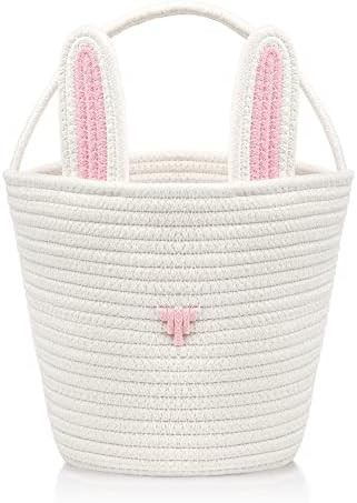Tiny Land Easter-Basket, Handwoven Bunny-Basket for Easter-Stuffer & Egg Hunt, 9"*12" Deep Easter-Ba | Amazon (US)