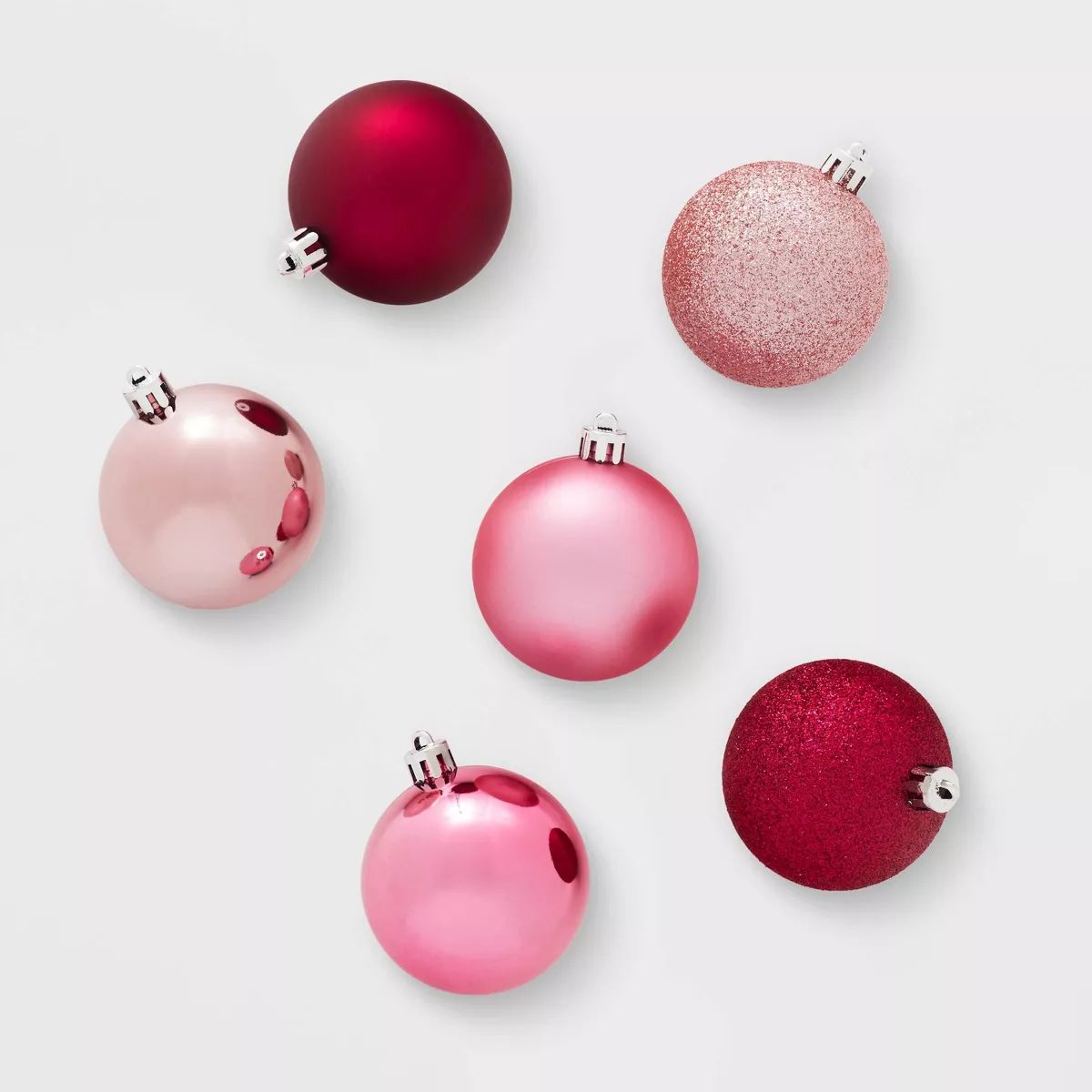 50ct Shatter-Resistant Round Christmas Tree Ornament Set Assorted Pink - Wondershop™ | Target