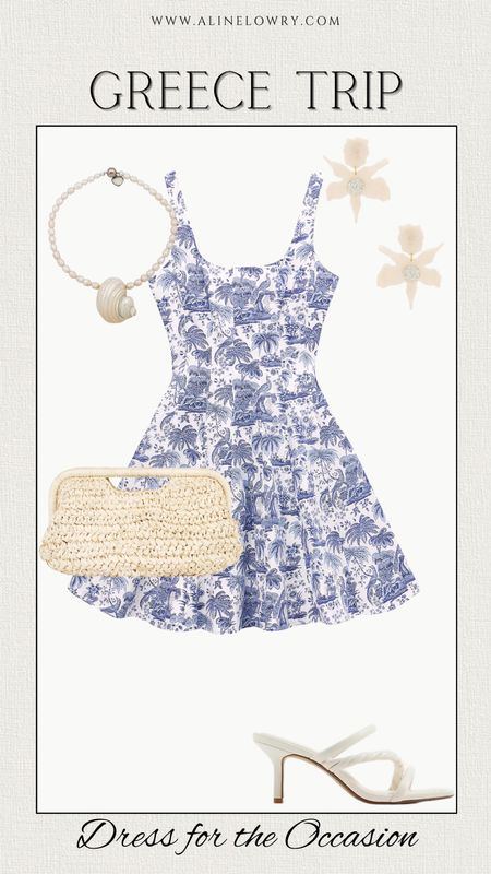 Greece outfit idea of course there would be a blue and white dress. I already have this dress and it’s so flattering and elegant, will probably be taking it to my next tropical trip. 

#LTKstyletip #LTKU #LTKSeasonal