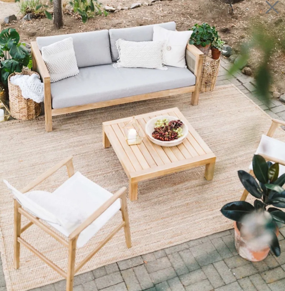 In love with this blonde patio set! 

Outdoor seasonal porch patio seasonal furniture set wood furniture 

#LTKhome #LTKSeasonal