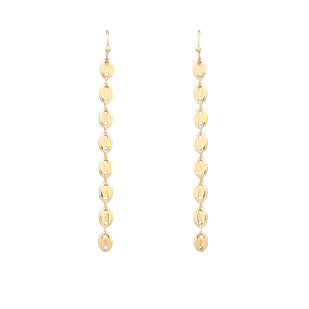 Gold Oval Link Chain Earrings | Wilson Home Decor