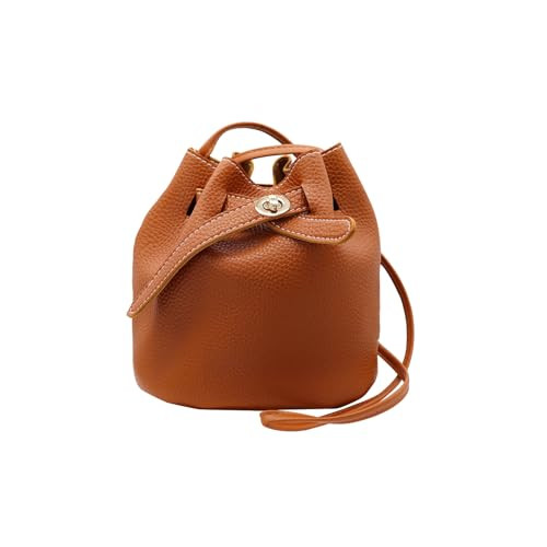 Ladies Bucket Bags,Small Bucket Purses Leather Crossbody Purse Adjustable Shoulder Strap Shrinkin... | Amazon (US)