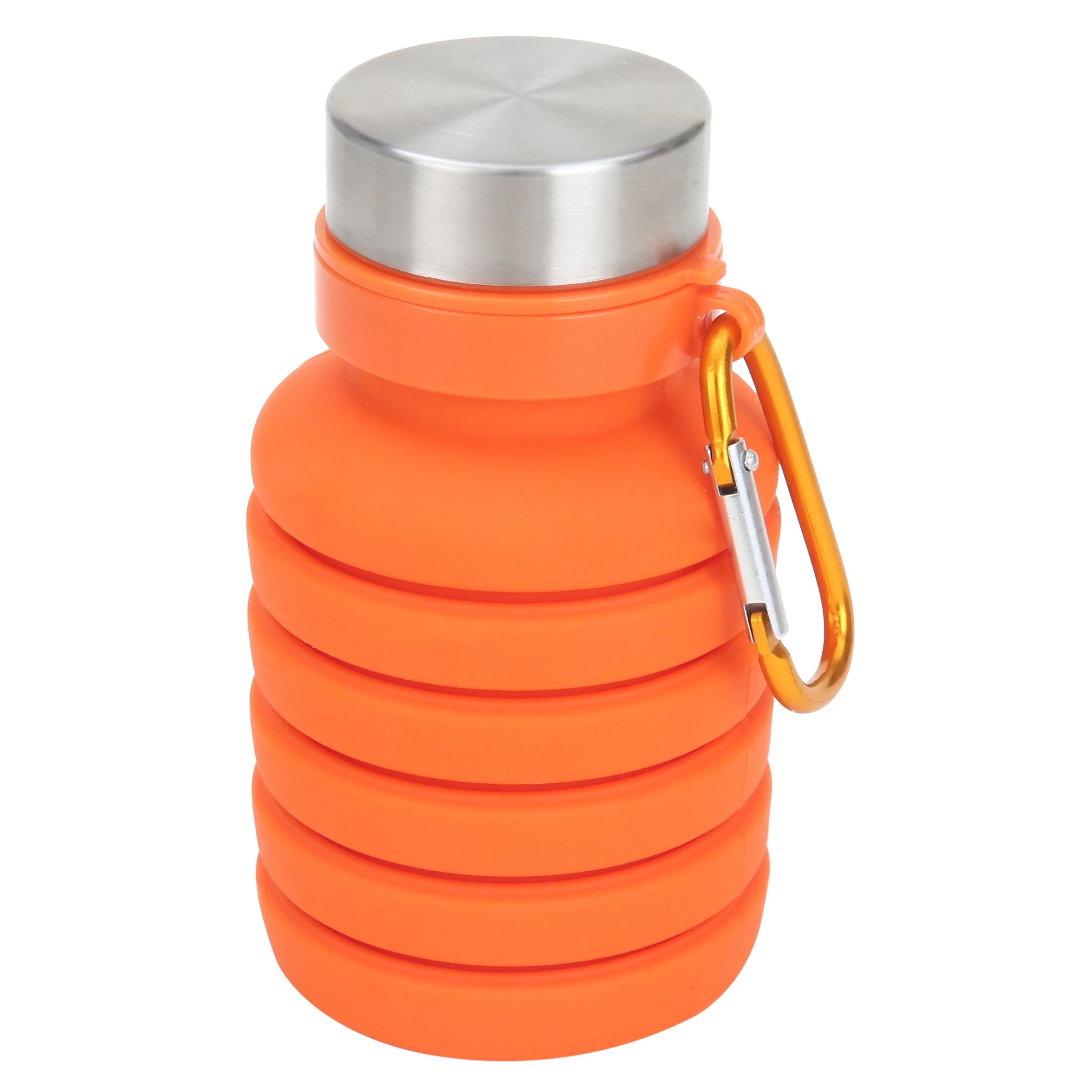 Ozark Trail 16 oz Orange and Silver Silicone Water Bottle with Wide Mouth Lid - Walmart.com | Walmart (US)