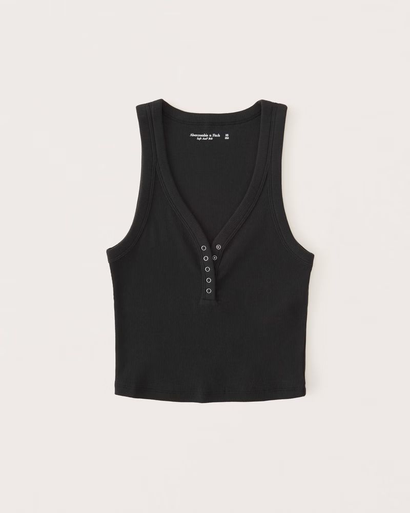 Women's Essential Henley Tank | Women's Tops | Abercrombie.com | Abercrombie & Fitch (US)