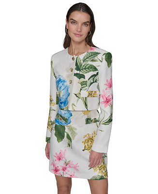 KARL LAGERFELD PARIS Women's Spring Tweed Bolero Jacket  - Macy's | Macy's