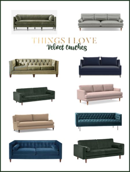 Favorite velvet couches, aftordable sofa ideas for living room decor. 

#LTKhome #LTKsalealert