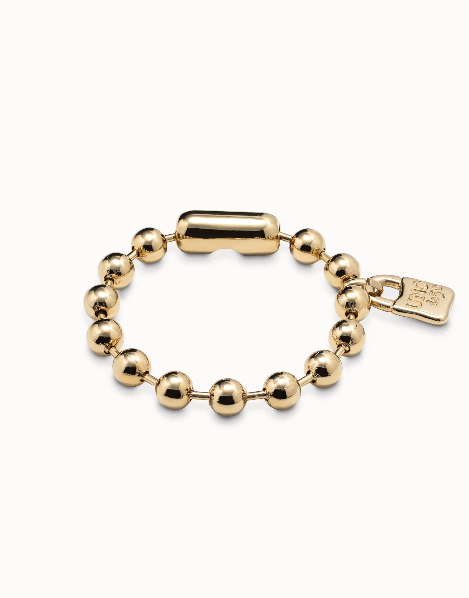 Beaded bracelet with a padlock charm | UNOde50