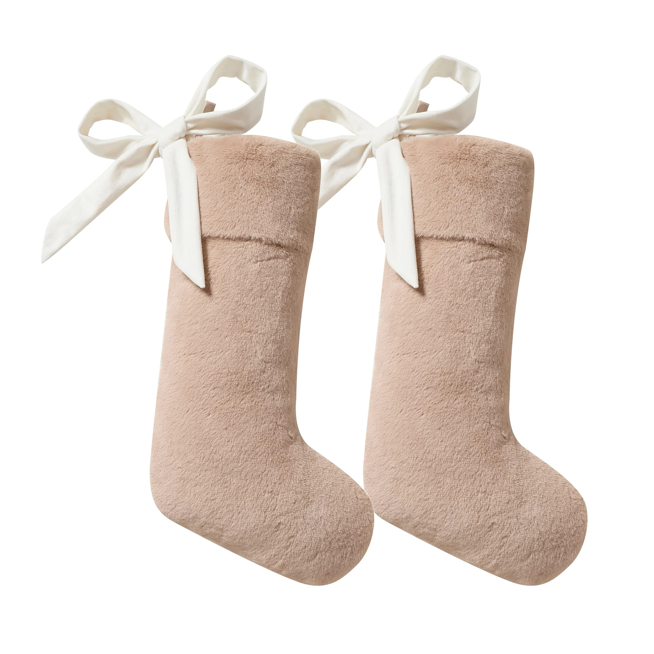 My Texas House Grace Taupe Faux Fur Christmas Stockings, 20" x 10" (2 Count) | Walmart (US)
