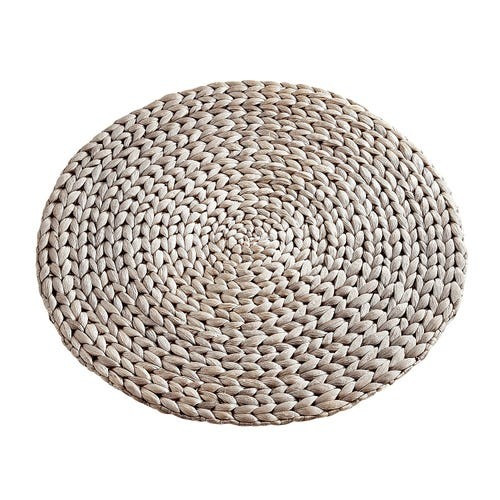 Woven Water Hyacinth Round Metallic Placemat | Pier 1 Imports