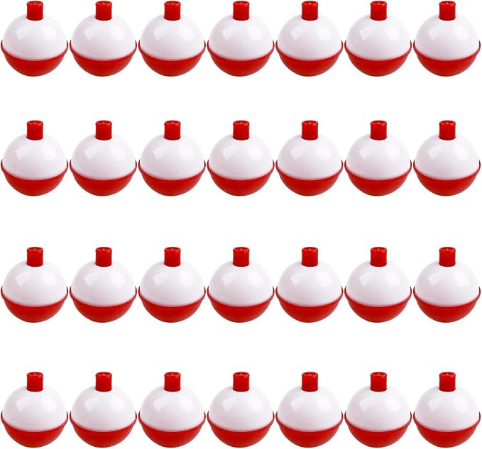 Fishing Bobbers Hard ABS Push Button Round Buoy Red/White Snap-on Fishing Floats Bobbers Party De... | Amazon (US)