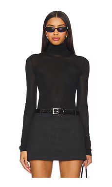 EAVES Alexander Sheer Turtleneck Sweater in Black from Revolve.com | Revolve Clothing (Global)