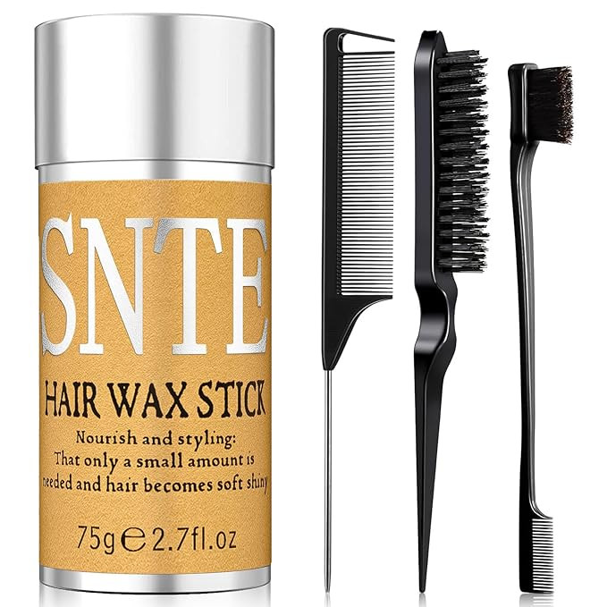 Slick Back Hair Brush & Hair Wax Stick Set - Frizz Control & Flyaway Smoothing - Sleek Ponytails,... | Amazon (US)