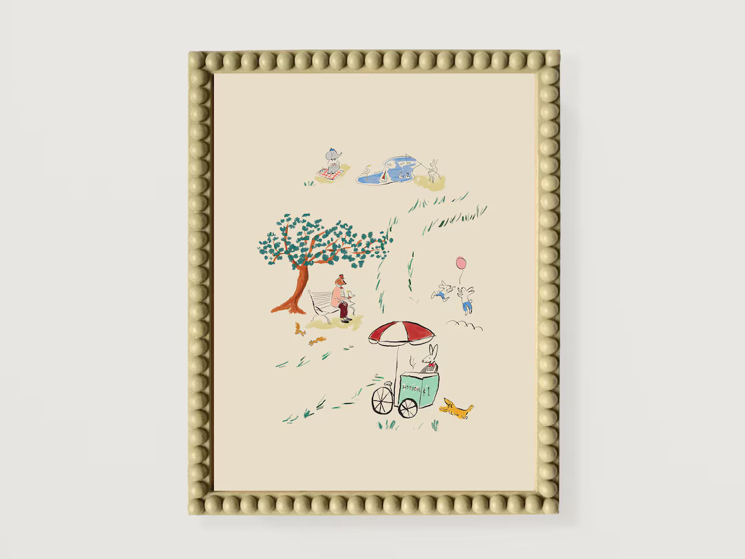 Vintage Bemelman-inspired Central Park Matching Wall Art | Nesting Party Gift in Multiple Sizes -... | Etsy (US)