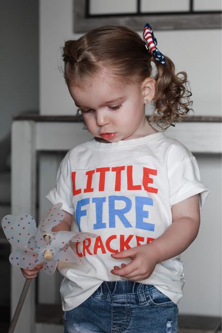 4th of July Toddler Girl | Firecracker Tee | American Flag Bows | Patriotic Outfit Ideas for Kids

#LTKSeasonal #LTKfamily #LTKFind