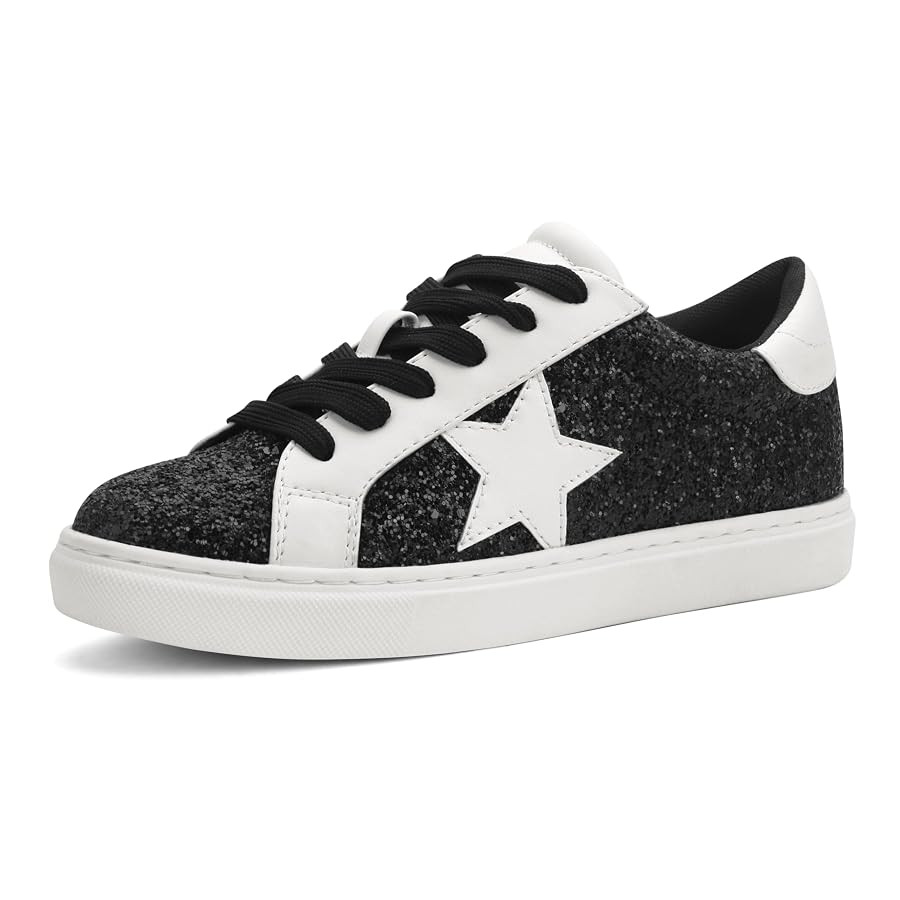 PARTY Women's Fashion Star Sneaker Lace Up Low Top Comfortable Cushioned Walking Shoes | Amazon (US)