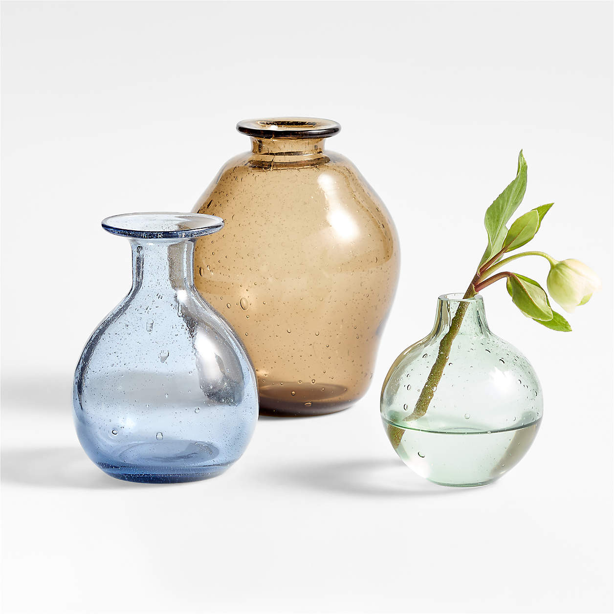 Eider Brown Glass Bud Vase 6.5" + Reviews | Crate & Barrel | Crate & Barrel