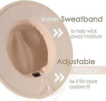 Lisianthus Women Classic Felt Fedora Wide Brim Hat with Belt Buckle | Amazon (US)