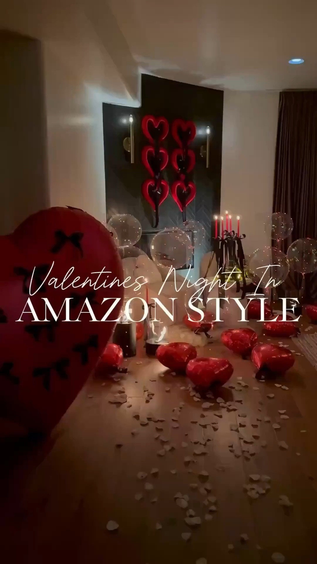 A cozy romantic night in or after a romantic night out. 💕✨ Here is a fun and simple way to make your Valentine’s Day special. ❤️

Here’s everything I used from Amazon: 

❤️ 7 Candles 
❤️ 1 Roll Satin Ribbon 
❤️ 10 Heart Balloons 
❤️ 1 Giant Balloon 
❤️ Rose Petals 
❤️ 6 Decorative Hearts 
❤️ 4 Mini Heart Tea Lights 
❤️ 3 Tabletop Fire-pits
❤️ 2 Heart Pillows 
❤️ 8 Floating Red String Ballon’s 

Valentine's decor.

#thisishome #valentinedecor #cozyvibes #amazonfinds #valentinesdaydecor #romanticnightsin #valentineaesthetic #candlelightlove #valentinesdecor #romanticvalentinesidea


#LTKFindsUnder100 #LTKselfcare #LTKHome
