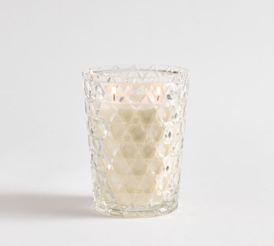 Deep Cut Glass Candle - Laurel & Incense | Pottery Barn (US)