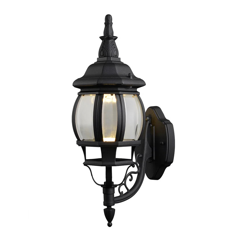 Canterbury II Black Outdoor Integrated Wall Lantern Sconce | Wayfair North America