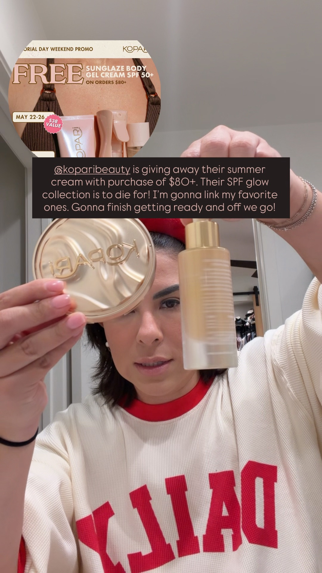 @kopari memorial days sale is crazy! A free SPF glow cream with 80+ purchase.

#LTKmomlife #LTKgrwm #LTKvlog