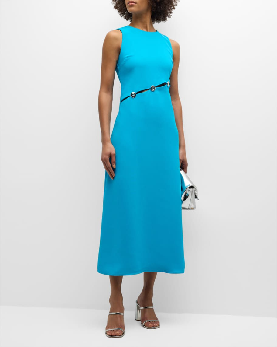 SIMONMILLER Simm Sleeveless Crepe Cutout Midi Dress | Neiman Marcus