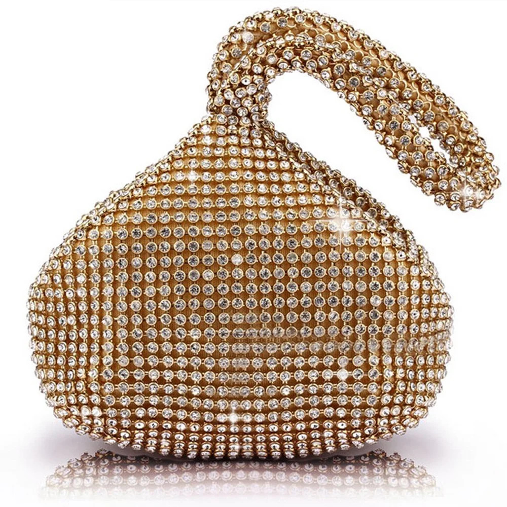 Triangle Full Rhinestones Women's Evening Clutch Bag Party Prom Wedding Purse (Gold) | Walmart (US)