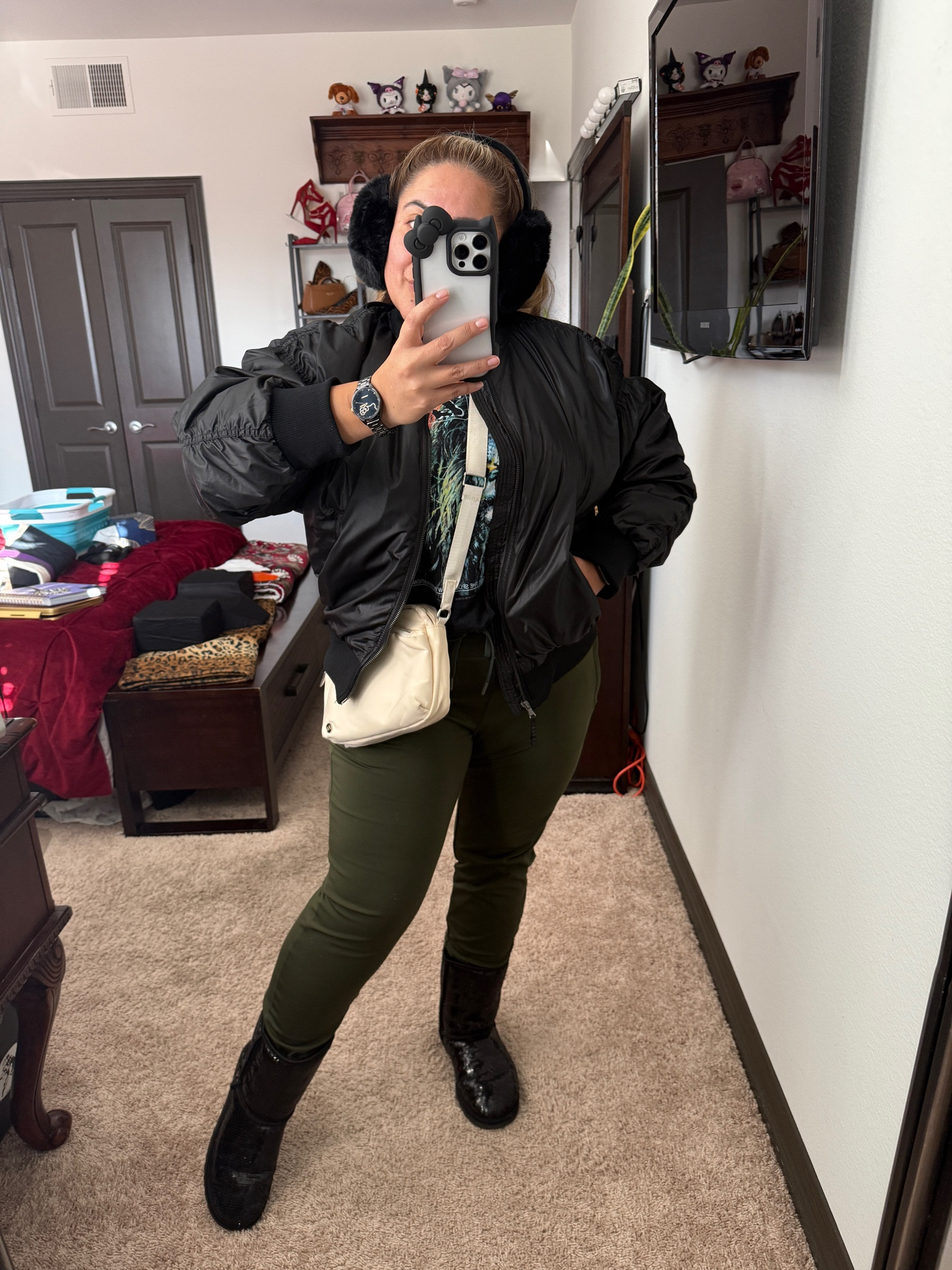 Winter Outfits. 
Keep ears warm with ear muffs.
Keep body warm with a soft shell jacket.
Keep legs warm with fleece lined pants.
Keep feet warm with lined boots & wool socks.

#LTKFindsUnder50 #LTKSaleAlert #LTKSeasonal