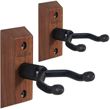 Ukulele Wall Mount 2 Pack, Ukelele Hangers for Wall Vertical Display, Hardwood Ukulele Holder with S | Amazon (US)