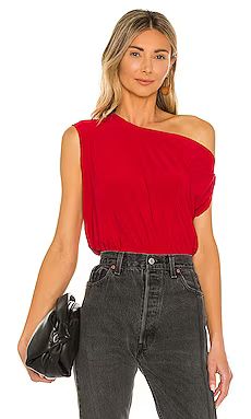 Norma Kamali x REVOLVE Drop Shoulder Top in Red from Revolve.com | Revolve Clothing (Global)