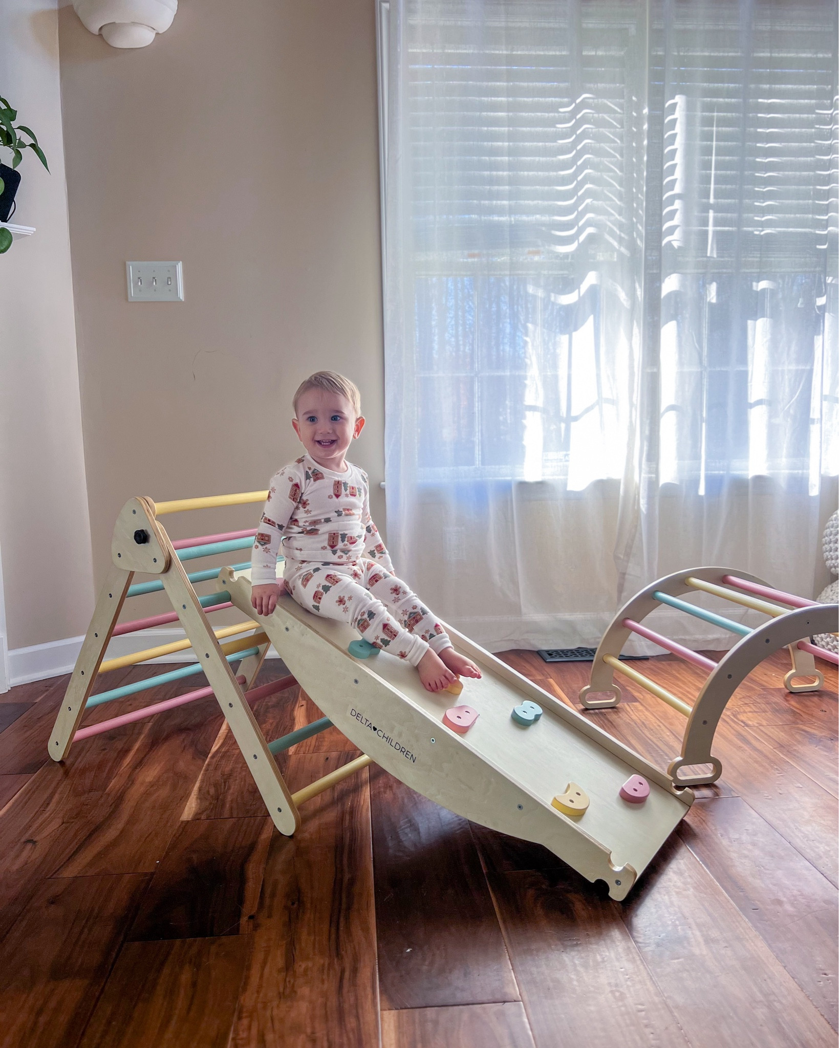 Black Friday deal alert!!!
Christmas came early for Bennett this year. He is loving his new @deltachildren climbing gym. I had been in the market for a pikler set for a while now. When #deltachildren offered us one I had to grab it! It stows away easily when not in use and the colors are so aesthetically pleasing. 
Toddler climbing gym on sale now. 

#LTKCyberWeek #LTKFindsUnder100 #LTKGiftGuide