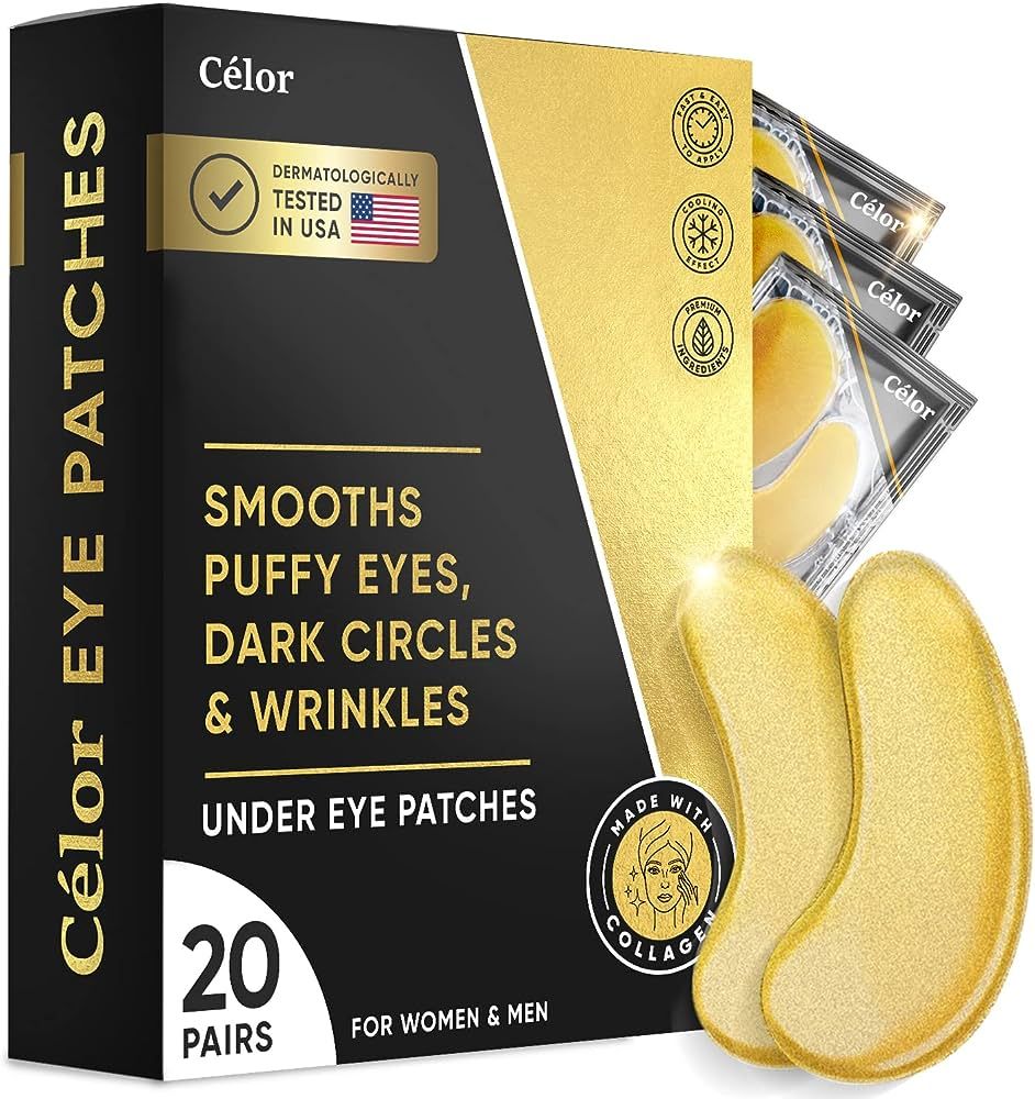 CÉLOR Under Eye Patches (20 Pairs) - Golden Eye Mask with Amino Acid & Collagen, Cooling Eye Car... | Amazon (US)