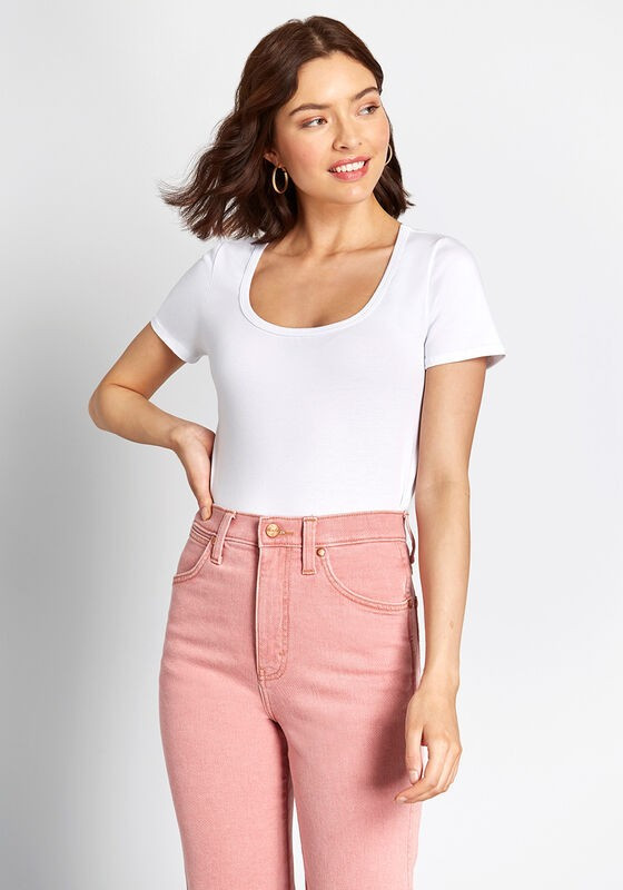 Learn the Basics Short Sleeve Tee in XS - Fitted Waist by ModCloth | Modcloth