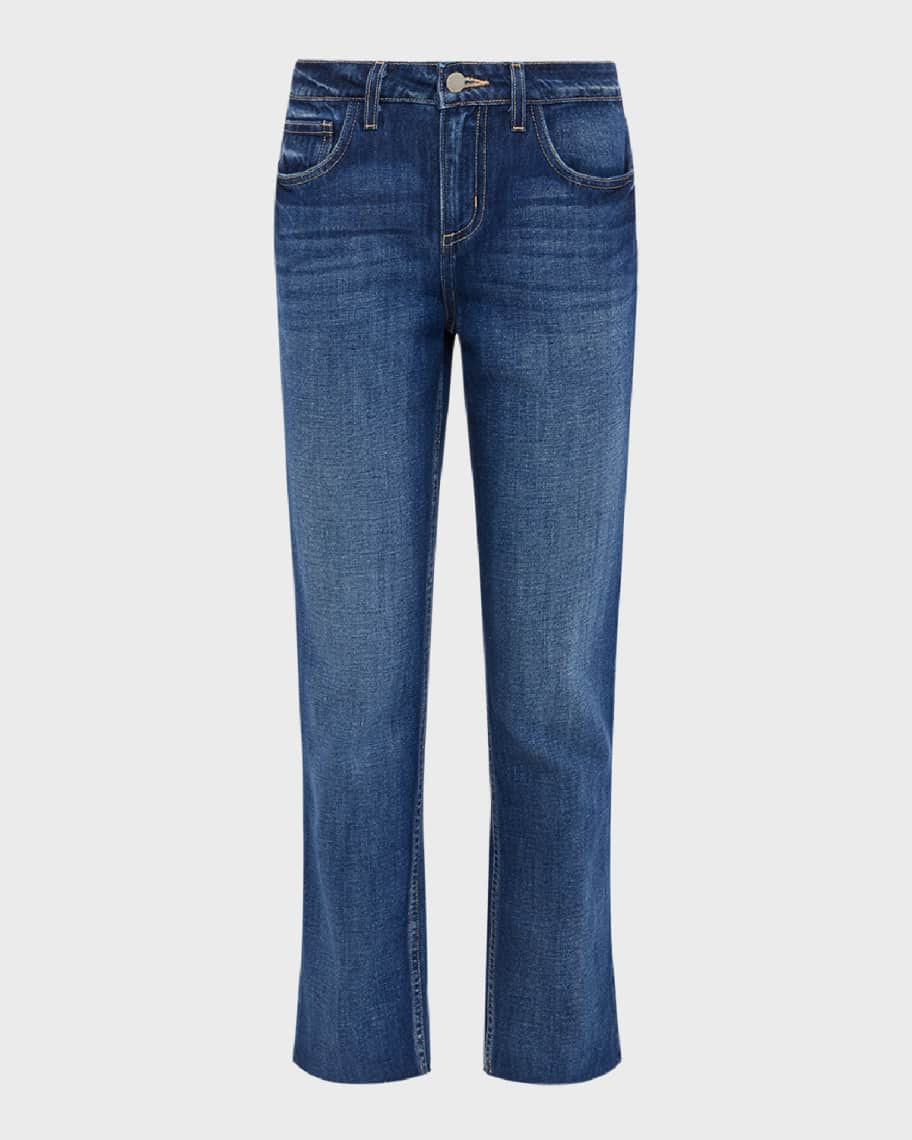 Milana Low-Rise Cropped Straight Jeans | Neiman Marcus