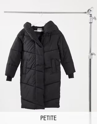 Noisy May Petite padded coat in black | ASOS (Global)