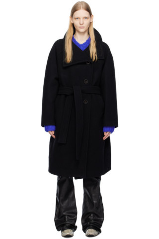 Black Belted Coat | SSENSE
