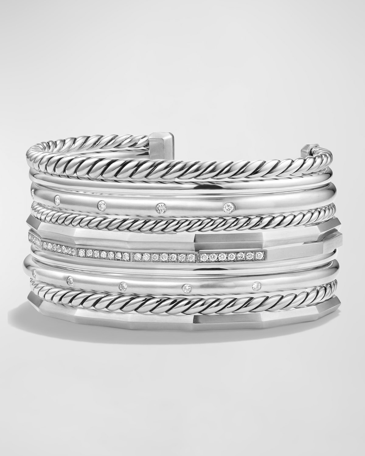 Stax Wide Cuff Bracelet with Diamonds | Neiman Marcus