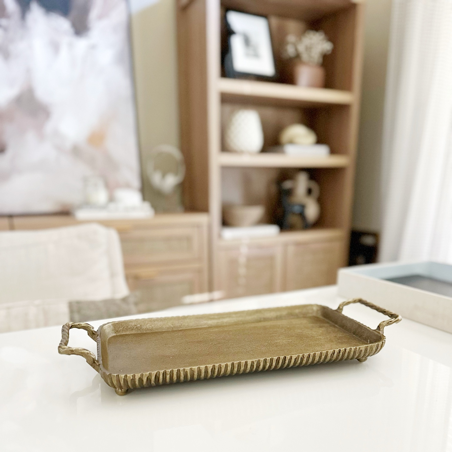 Loving this pretty look-for-less vintage brass metal tray with handles 

#LTKHome #LTKStyleTip #LTKFindsUnder50