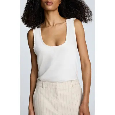 Kenneth Cole Satin Scoop Neck Tank in Black at Nordstrom, Size X-Large | Nordstrom