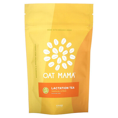 Oat Mama, Lactation Tea, Tropical Citrus, Caffeine Free, 14 Tea Bags, 32 g | iHerb