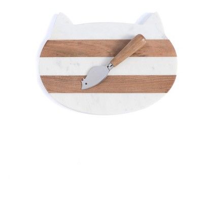 Kitty Platter And Cheese Knife Set - Multi-Colored - Shiraleah | Target