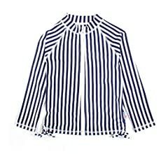 SwimZip Girls UPF 50+ Long Sleeve Zip Rash Guard Swim Shirt Top | Amazon (US)