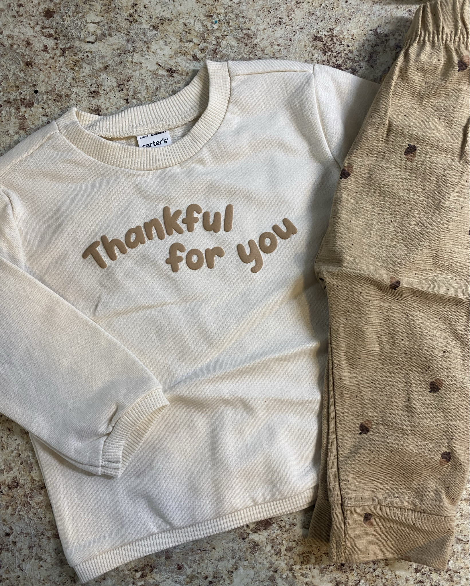 The perfect thanksgiving outfit. 🥺 the bubble lettering on the sweatshirt, and little acorns on the pants are absolute perfection. 

#LTKSeasonal #LTKKids #LTKBaby