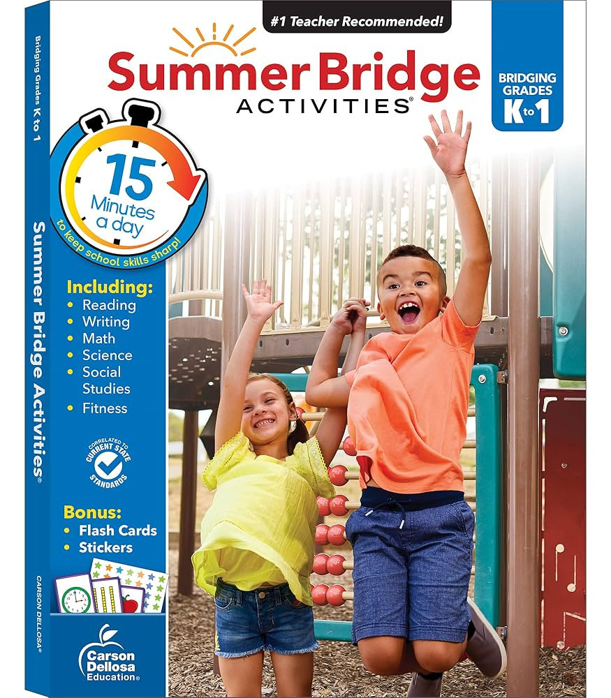 Summer Bridge Activities Kindergarten to 1st Grade Workbooks, K-1 Activity Book With Math, Readin... | Amazon (US)