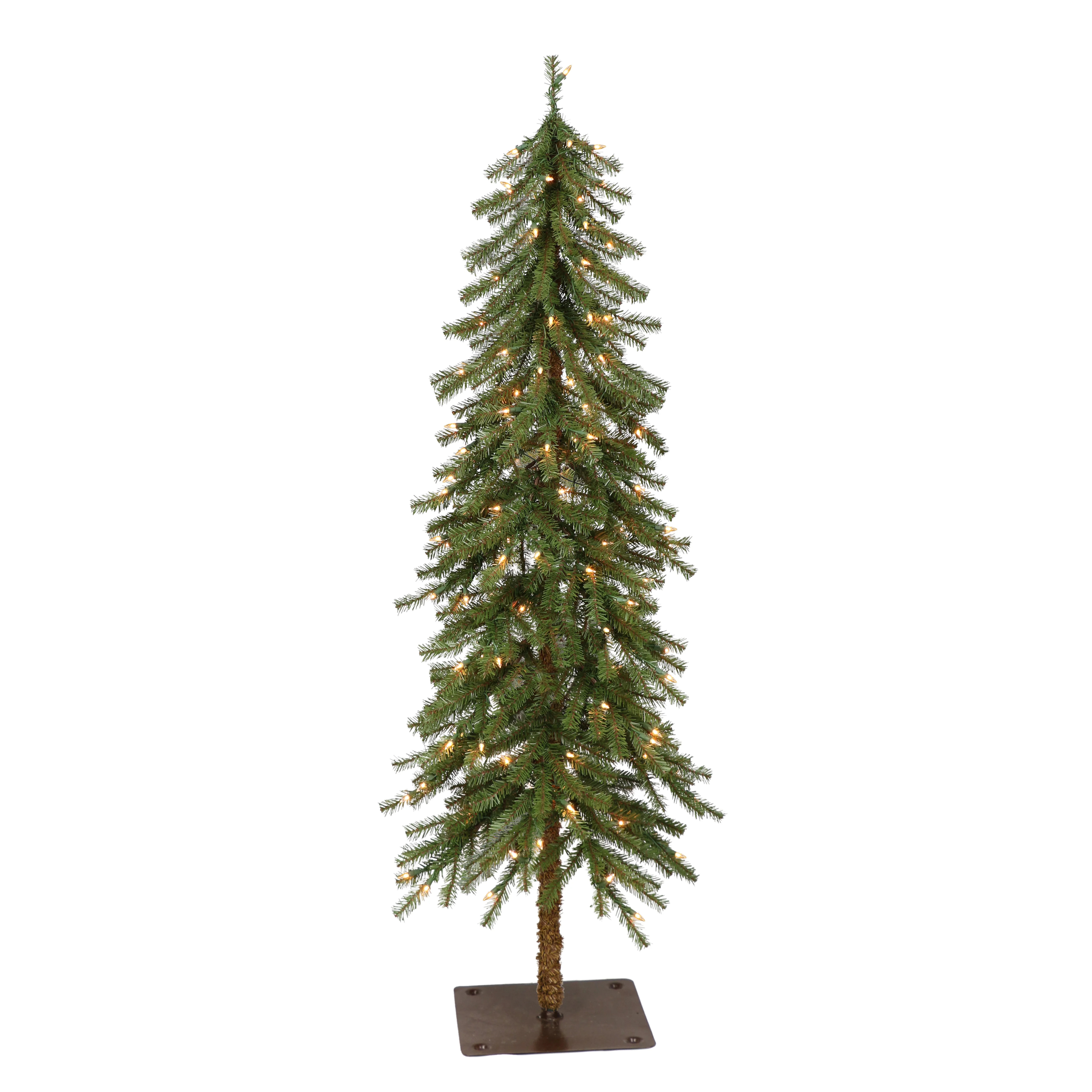 Pre-Lit 4' Alpine Artificial Christmas Tree with 100 Lights, Green | Walmart (US)