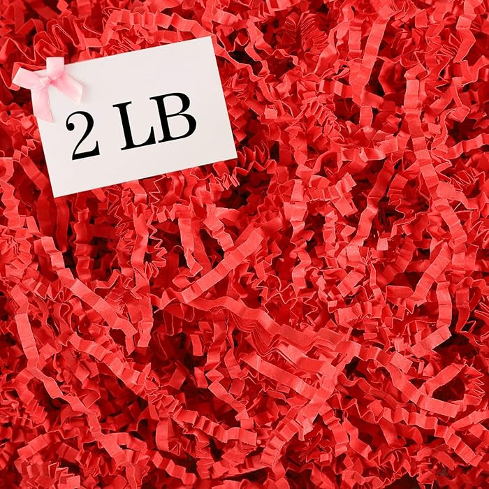 woric 2 LB Crinkle Cut Paper Shred Filler, Red Crinkle Paper Shredded Paper Stuffing for Gift Wra... | Amazon (US)
